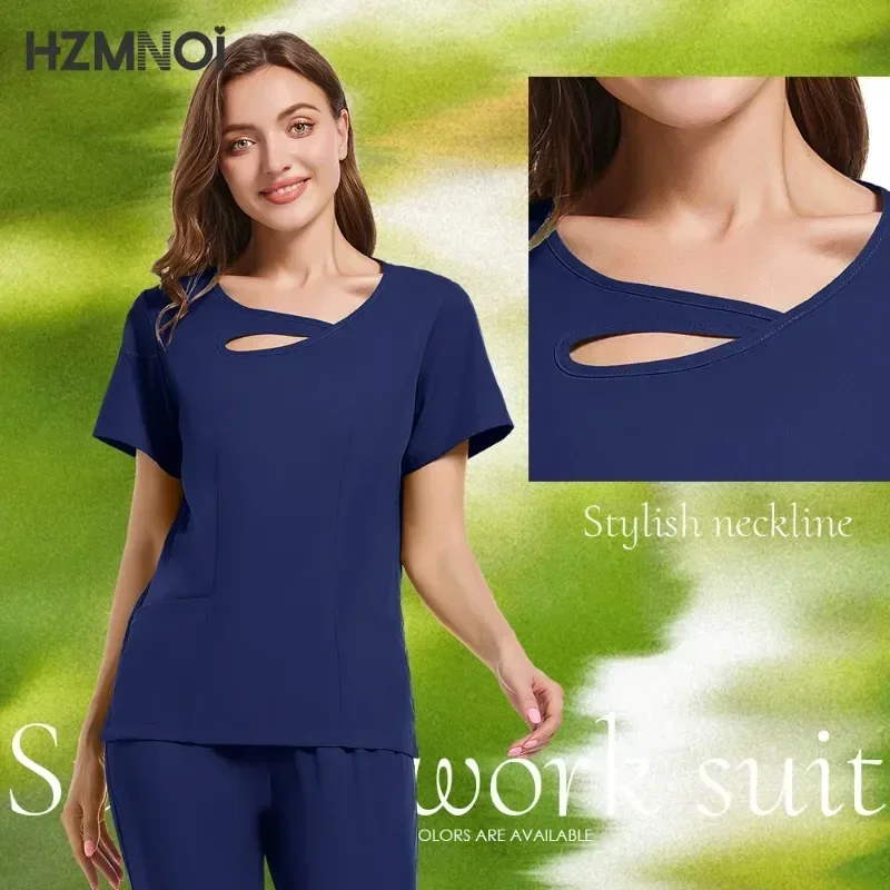 Magliette mediche Pantaloni Donne Scrub Uniformi Medici ospedalieri Scrub Set Infermieri Accessori Clinica odontoiatrica Salone di bellezza Tuta da lavoro