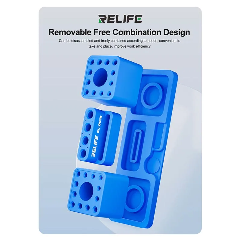 RELIFE RL-001K Silicone Multifunctional Combination Storage Box High Temperature Resistant Tweezers Screwdriver Storage Rack