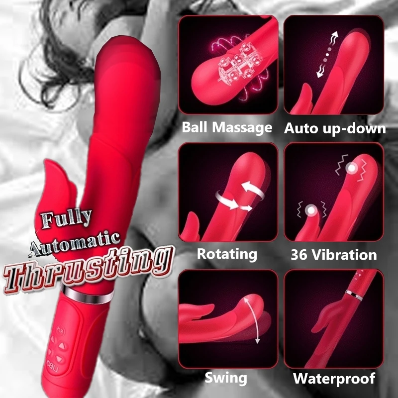 

Vibrators For Women Clitoris Vagina Powerful Dual Motor Vibration Telescopic Swing Silica Gel Female Intimate Goods Sexy Sex Toy