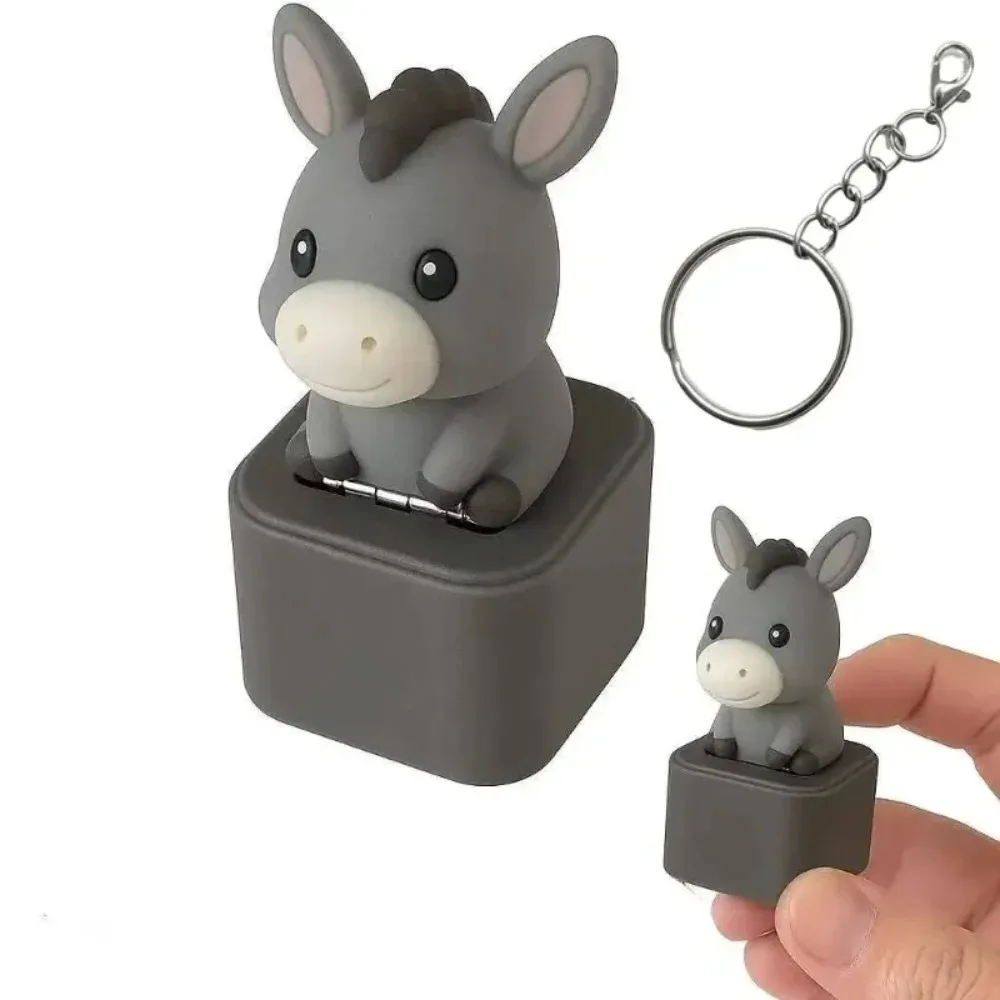 Monkey, Pigeon, Lamb, Donkey Animal Keychain, Clicker with LED Light, Adult Stress Relief and Anxiety Sensing Toy