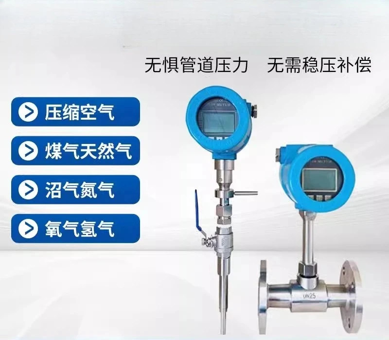 Thermal Gas Mass Flowmeter High Precision Plug-in Pipeline Compressed Air Nitrogen [304 flange connection]