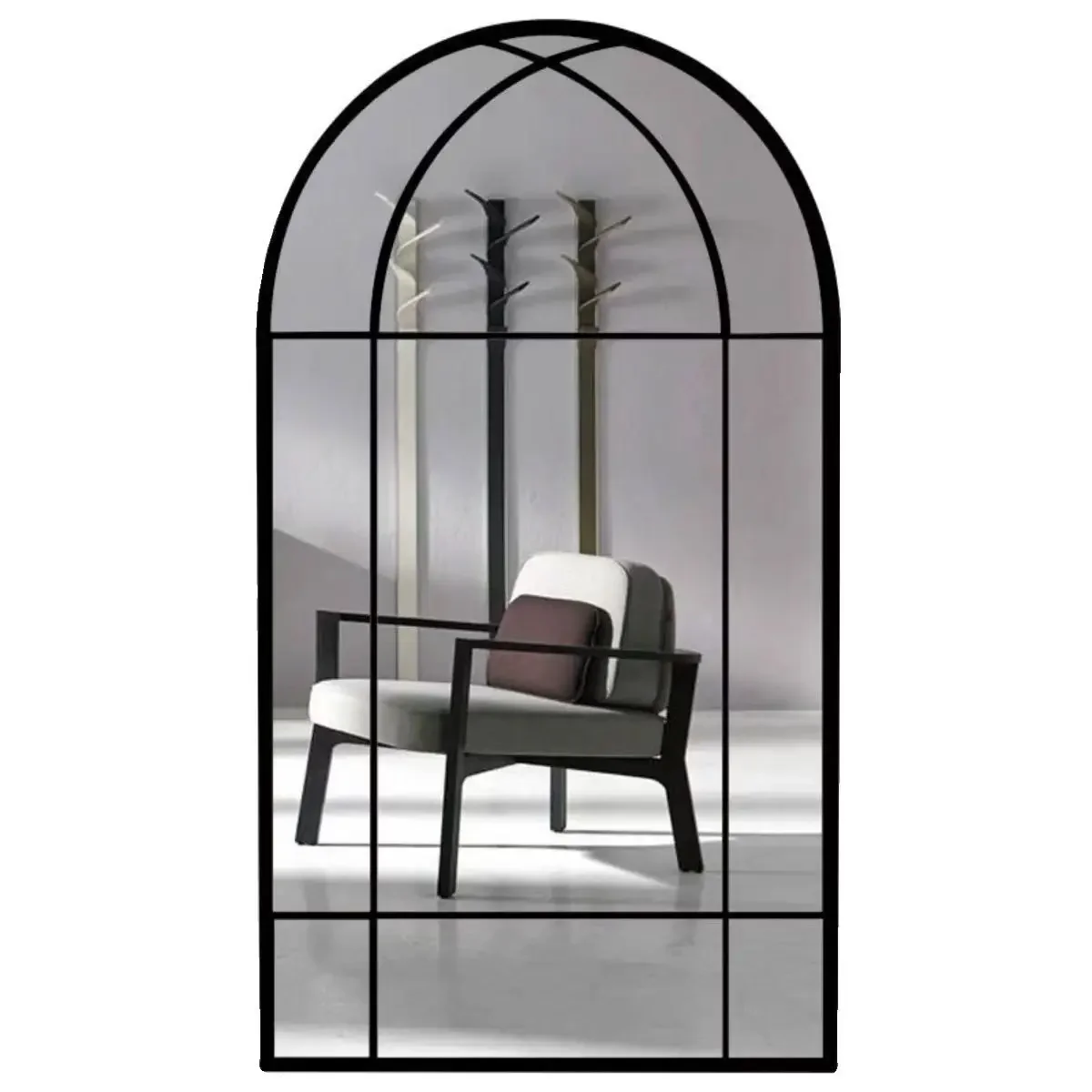 Nordic Style Wall Decor Window Shape Mirror Living Room Bathroom Full-length Mirror Floor-to -ceiling Mirror