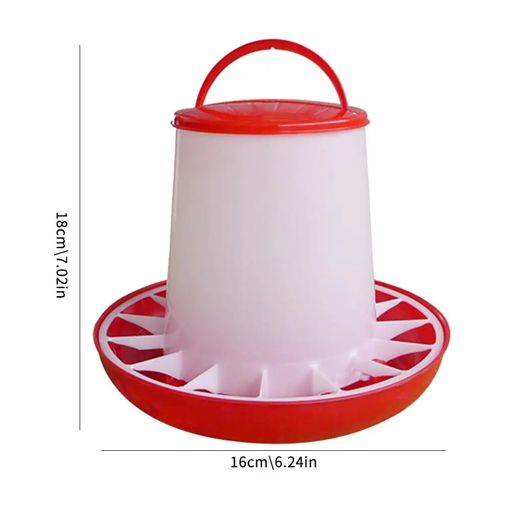 Cubo de alimentación para pollos, alimentador para pollos, fuente de comida para aves de corral para granjas familiares, dispensador de alimentación con mango, herramienta de riego para granja