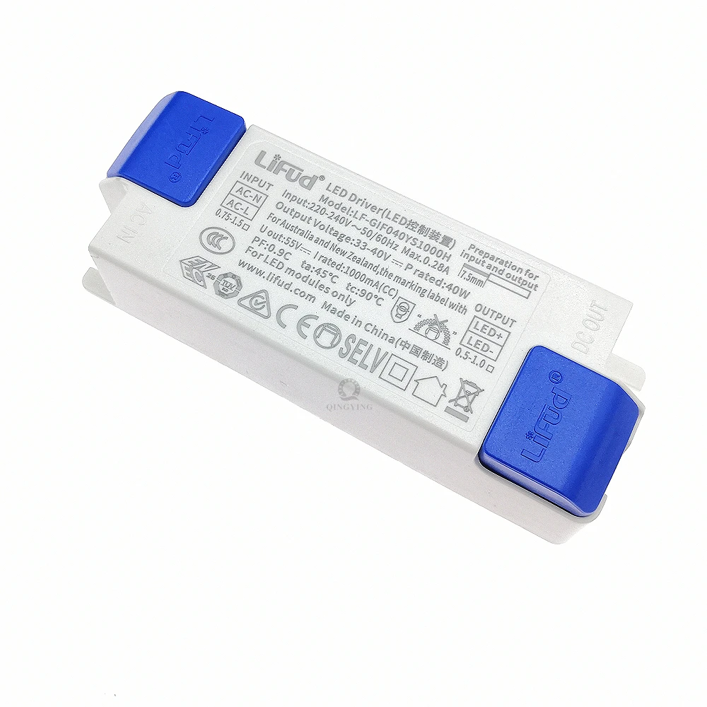 VeFud Pilote LED 40W 1000mA DC 33-40V AC220-240V LF-GIF040YS1000H pilote LED Panneau pour Classe II LED Shoaire