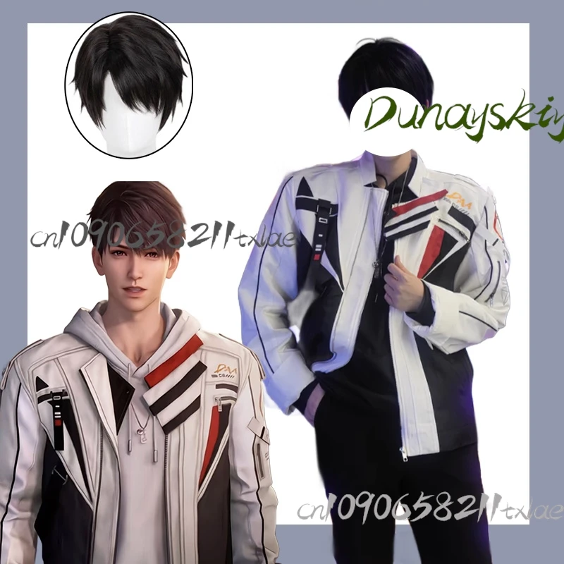 

Love and Deepspace Xia Yizhou Caleb Cosplay Costume Heartward Voyage Ver. Biker Jacket Wig Daily Wear Seasonal Events