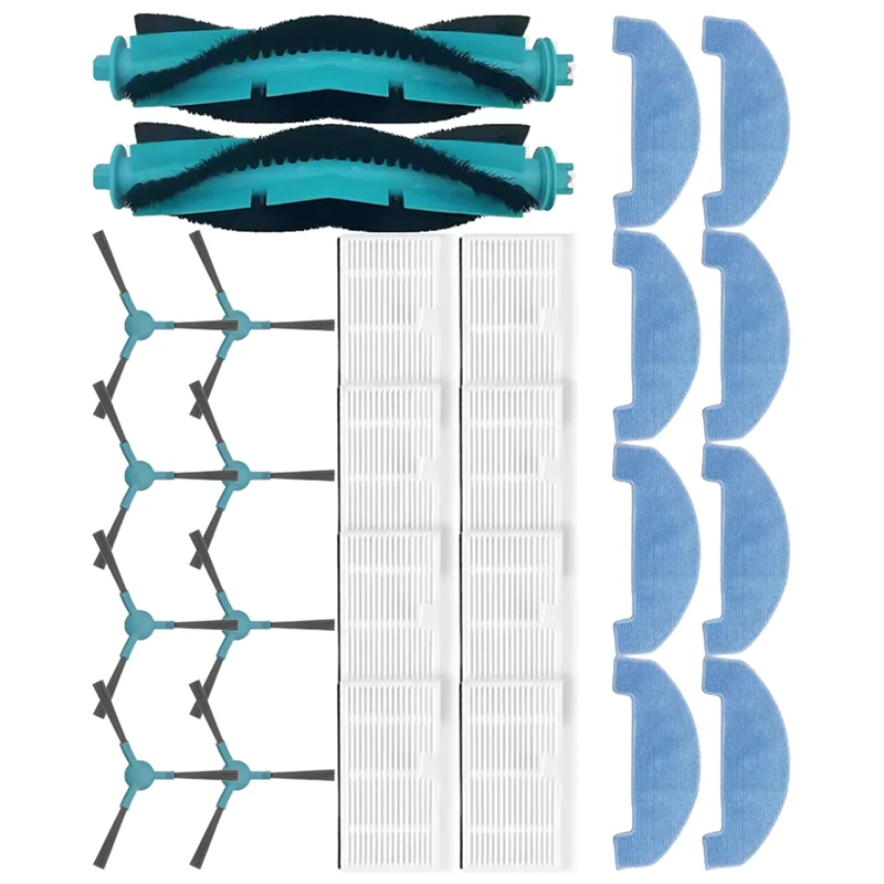A74G-For Cecotec Conga 7690 Immortal Max قطع غيار المكنسة الكهربائية-26 قطعة فرشاة رئيسية، فرشاة جانبية، فلتر HEPA وقماش ممسحة