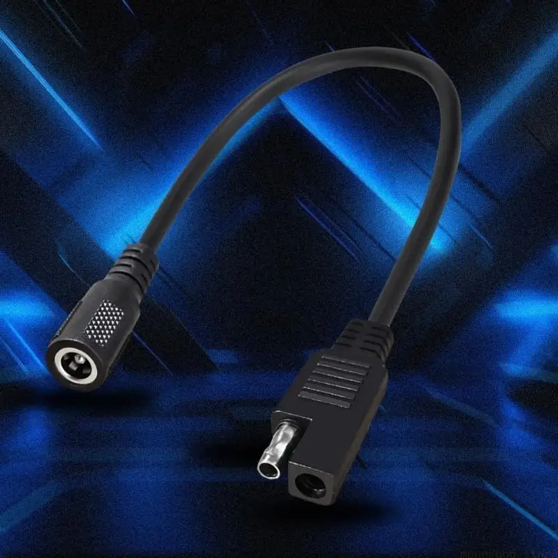 F62C SAE to DC5.5mmx2.5mm Coax Female Adapter Cable SAE to DC5521 Motorcycle Car Adapter Connector Cable 20AWG