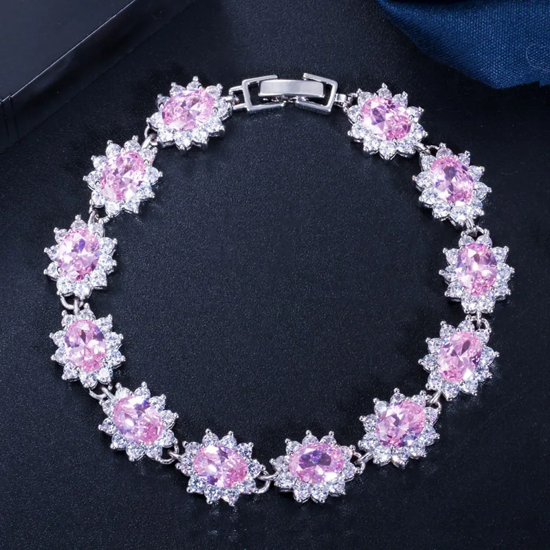 Exquisite Shining Zircon Crystal Sunflower Bracelet Women Fashion Dinner Casual Party Jewelry Girls Gift