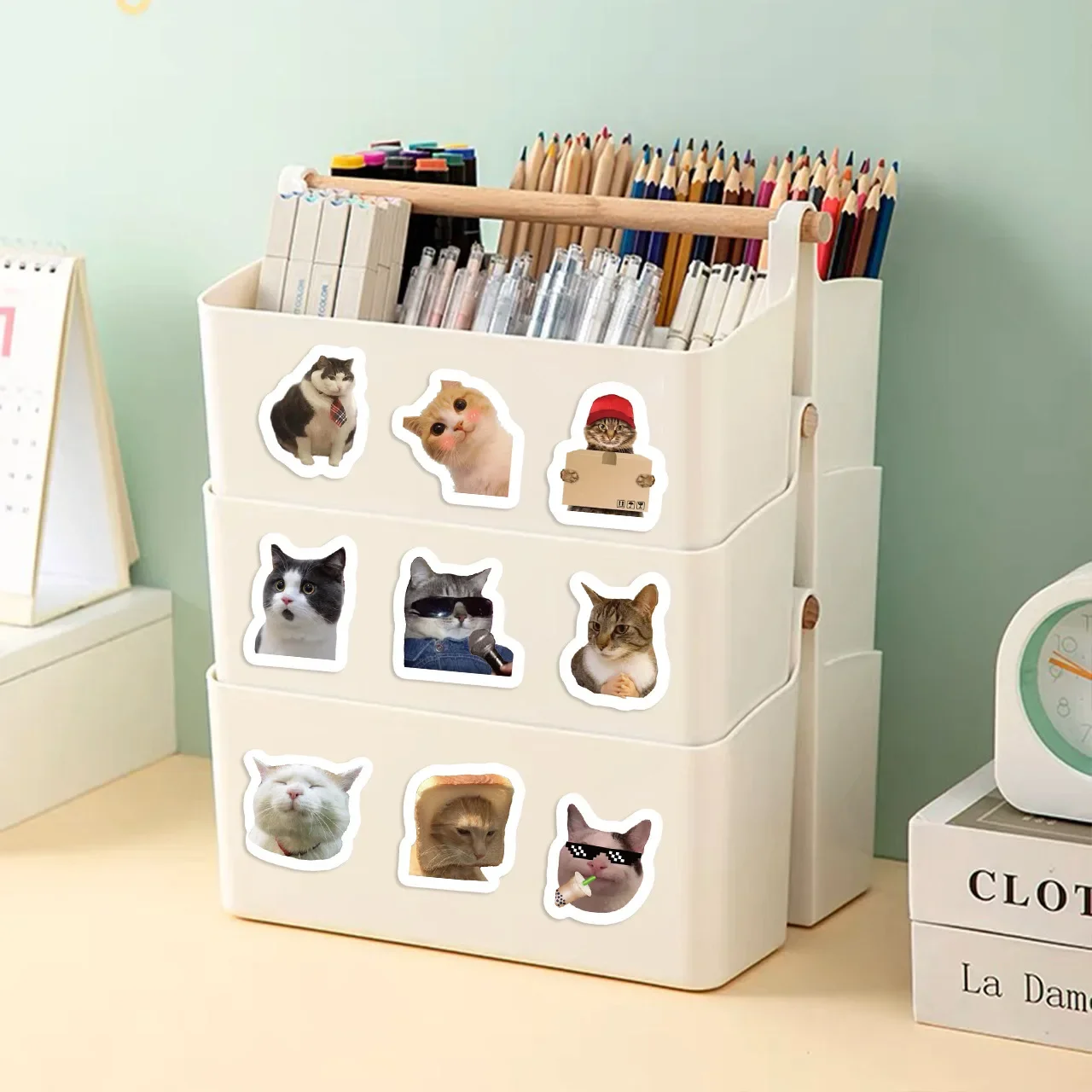 500PCs/Roll Cartoon Cat Stickers School Reward Stickers Classroom Decoration Encouragement Sticker for Student Teacher Gift view 2