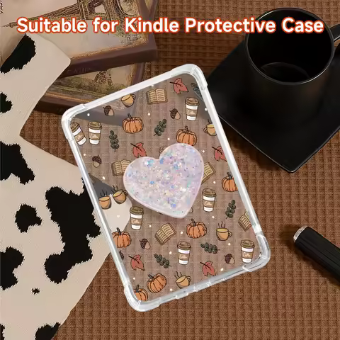 Clear soft TPU case with print,for Kindle 10/11/12th,Paperwhite 5,Kobo Clara Colour/BW,Libra Colour(2024)，E-reader Case