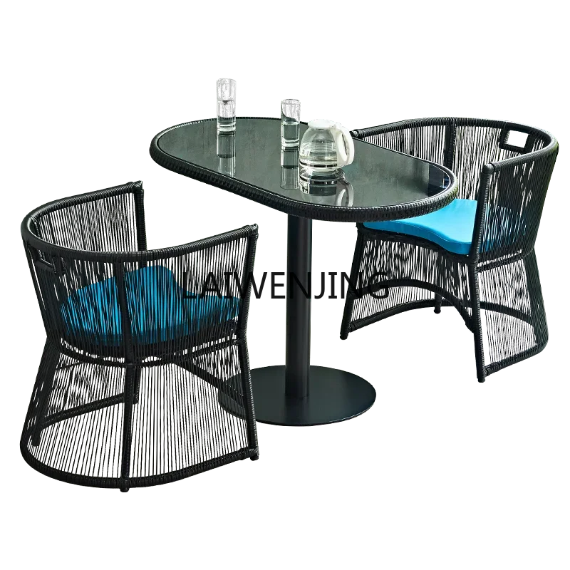 MJY Balcony Small Table and Chair Casual Outdoor Tea Table and Chair Combination Chair Three-piece Set