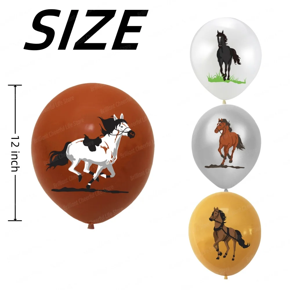 12/24pcs Horse 12 Inch Latex Balloons Air Globos Cowboy Birthday Party Decorations Toys For Kid Gift Baby Shower Party Supplies