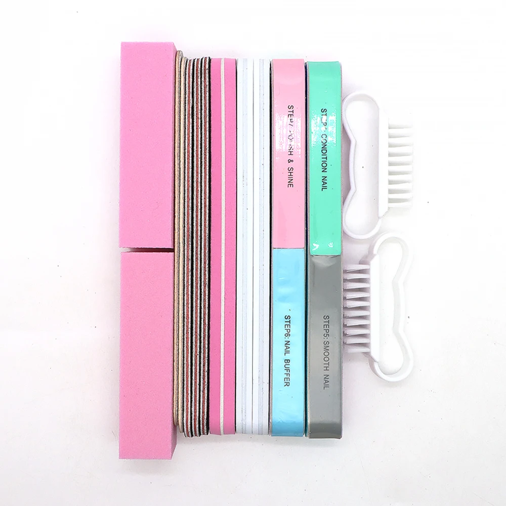 14Pcs 100/180 Grit Nail art Dateien Und Puffer Kit Für Acryl/Natürliche Nägel Schwamm Schleif Dateien Block pediküre Maniküre Liefert