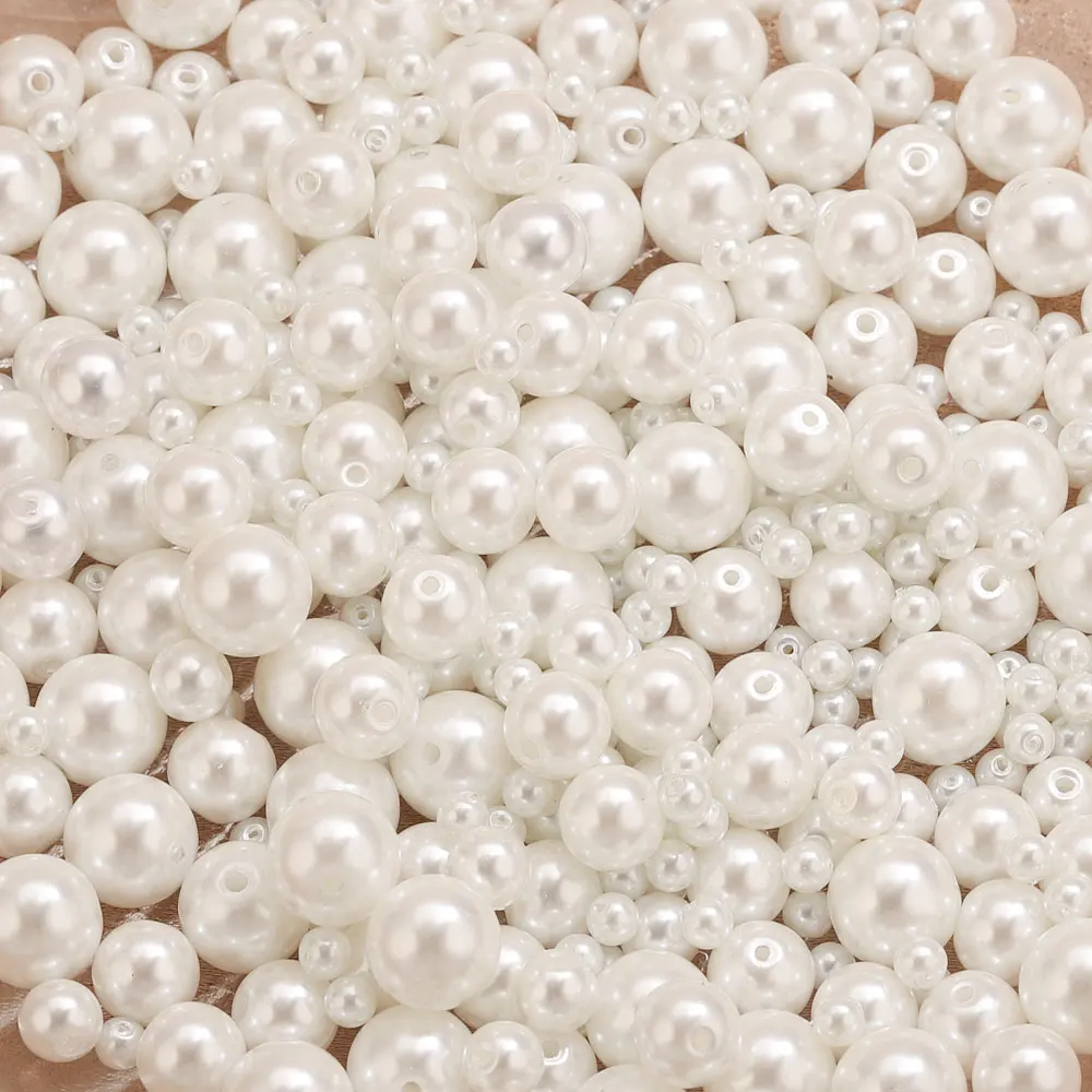 100 pz 4/6/8/10mm Perle D'imitazione di Vetro di Alta Qualità Branelli Allentati Rotondi per il Braccialetto FAI DA TE Collana Orecchino Gioielli Fatti A Mano mestiere