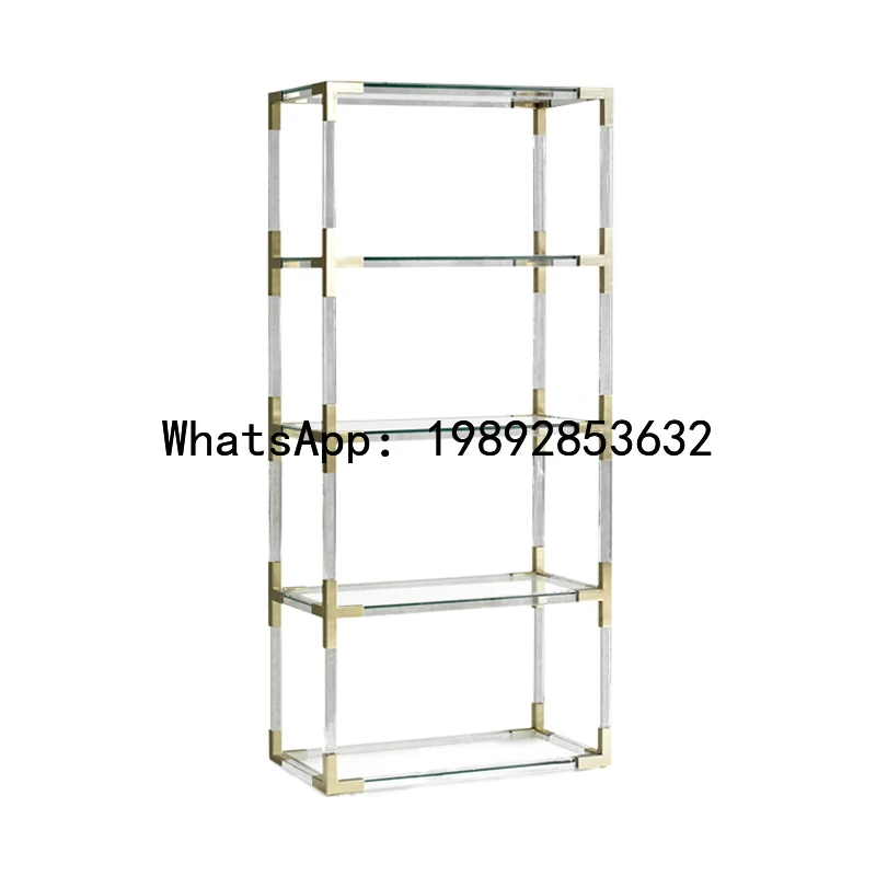 XL Light Luxury High-Grade Metal Acrylic Display Stand Transparent Plexiglass Bookshelf