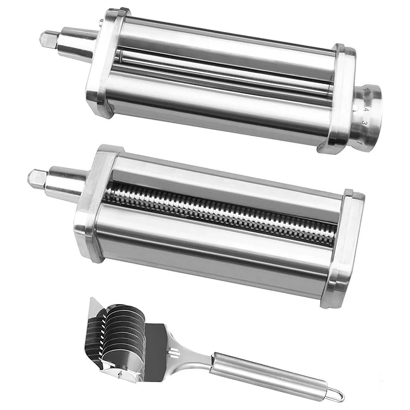 

B53C Stainless Steel Pasta Roller & Spaghetti Cutter Attachment For Kitchenaid Mixers Pressed Surface Accessories
