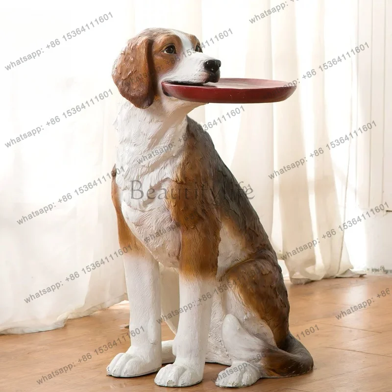PG simulation dog tray ornament lucky handicrafts home animal floor decoration living room light luxury creative decoration