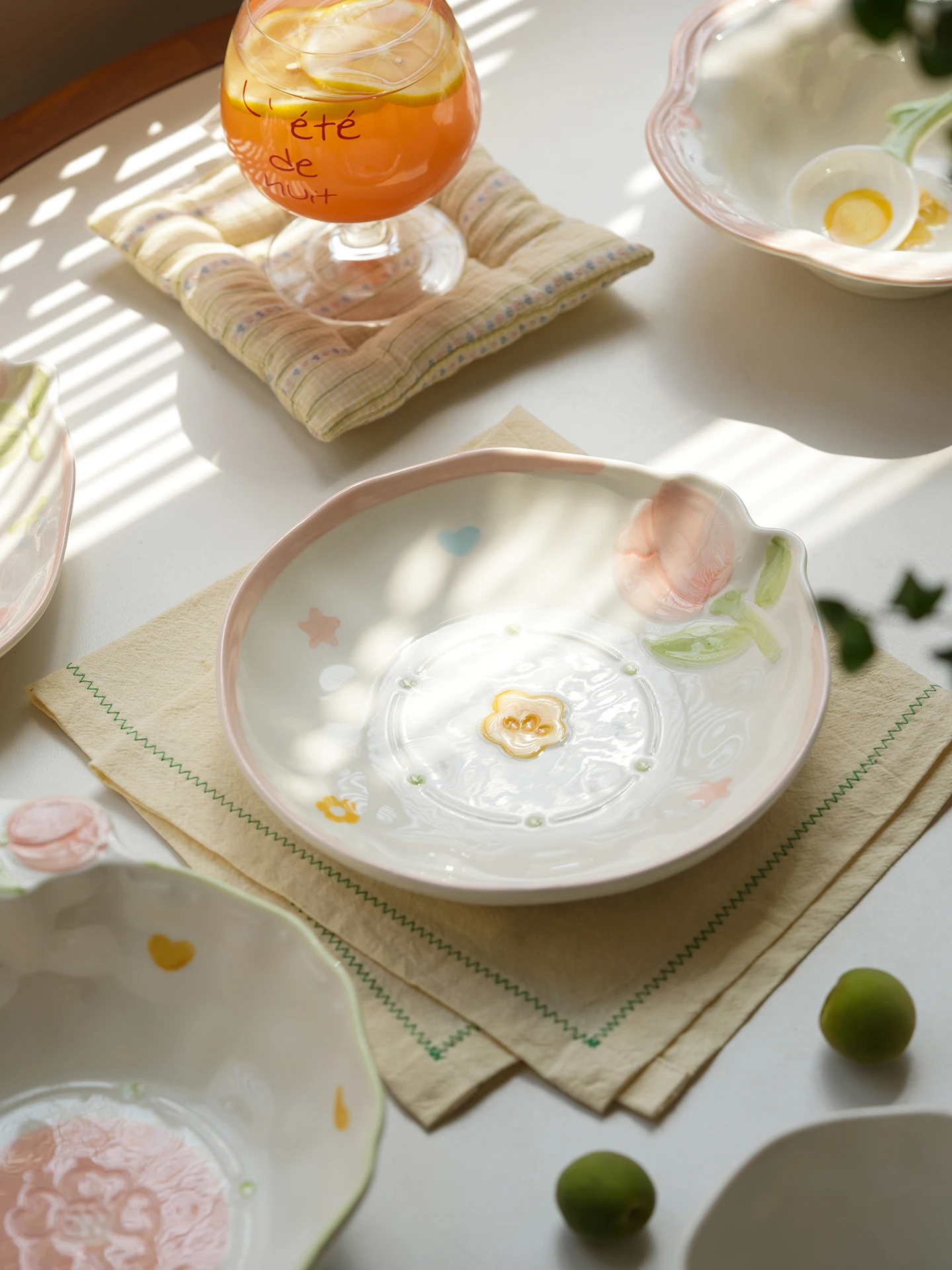 

Ele Cerc Plate Beautiful And Refined Diware for Home Use Fi Plate 0 Inches Size Nordic Sle Flatware