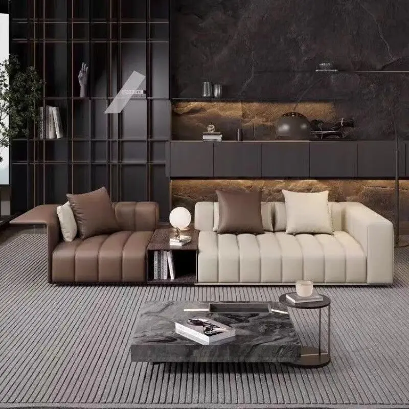 HYS Italian light luxury sofa minimalist living room large apartment modern simple color matching module combination sofa single