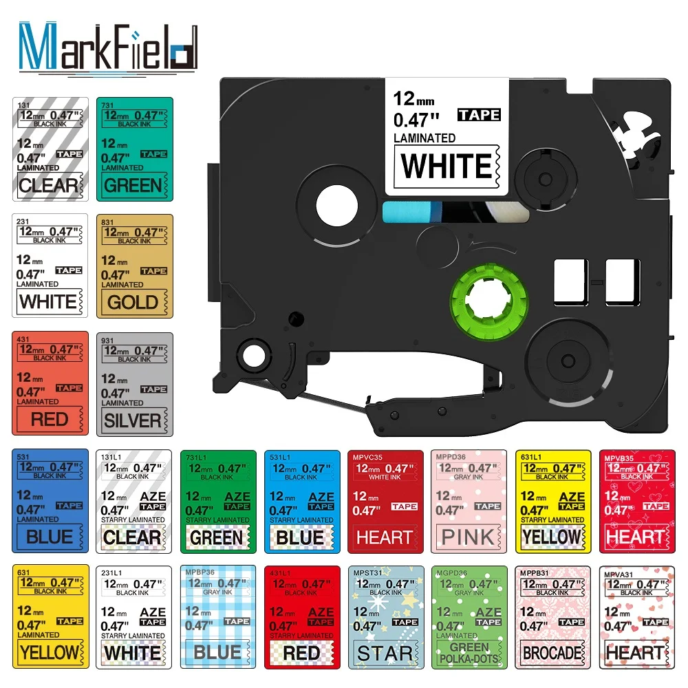 TZe-231 231l1 6-24Mm Label Tape Compatibel Voor Broer Label Printer Ptd210 TZe-6311 TZe-131 Gelamineerd Linten Label Printer