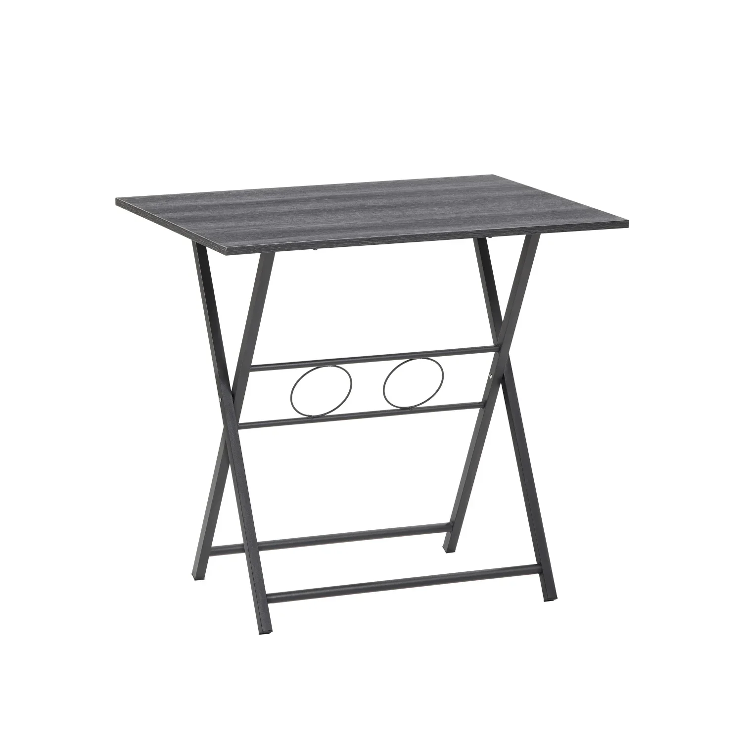 Folding Office Table, Small Foldable Desk for Small Spaces, Space Saving Computer Table Writing Workstation for Home Office, No