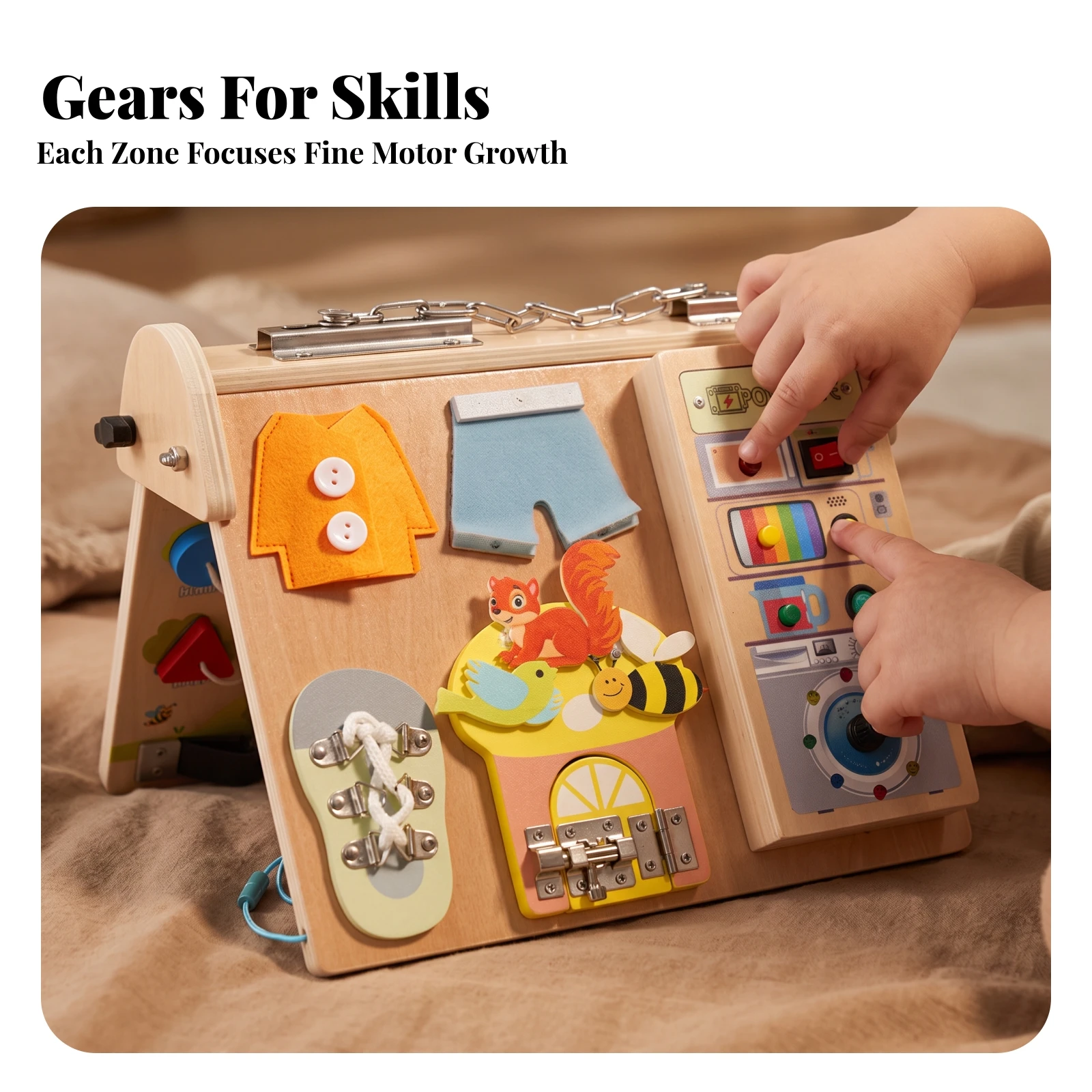 Busy Board with Switches Seguro Para Niños Busy Board Juguete Developmental Educativo Educational Toy Portátil for Toddlers