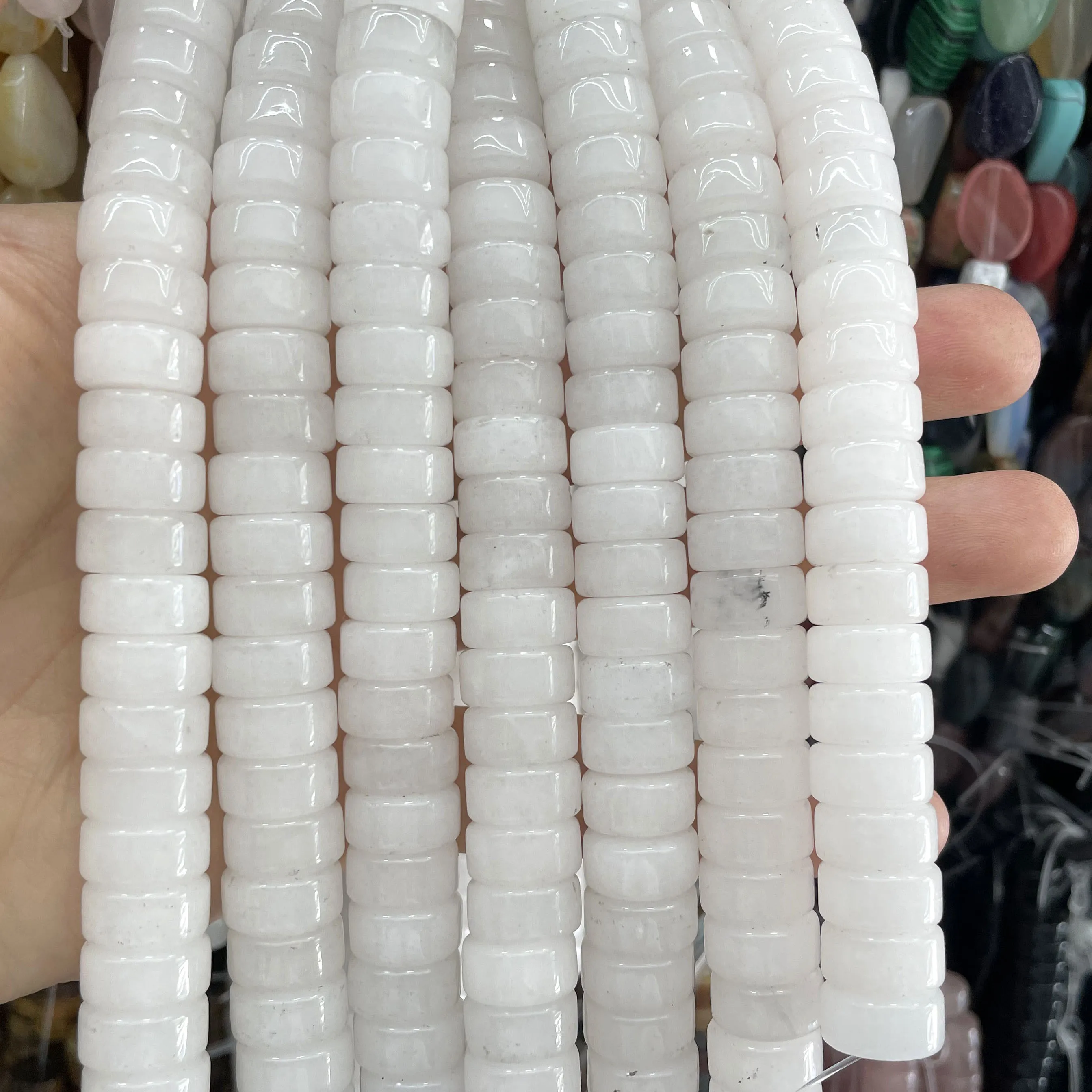 6X12MM Naturstein-Achate, Tigerauge, Quarz, Türkis, lose Spacer-Perlen für die Schmuckherstellung, DIY-Armbänder, Halsketten-Zubehör – Detail 13