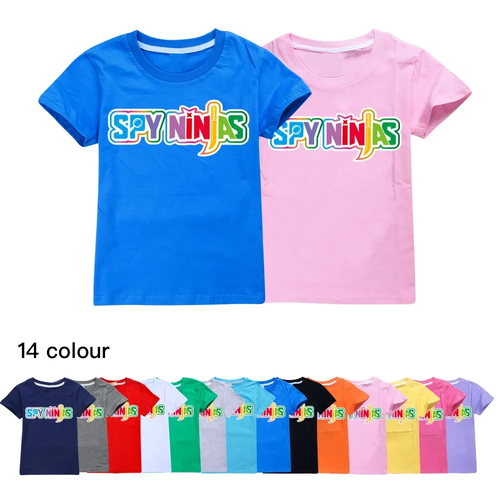 

SPY NINJAS Children Cotton Boys Summer Casual Tops Girls Short-sleeved T-shirt Graphic T Shirts Youth Clothing Toddlers Tops Tee