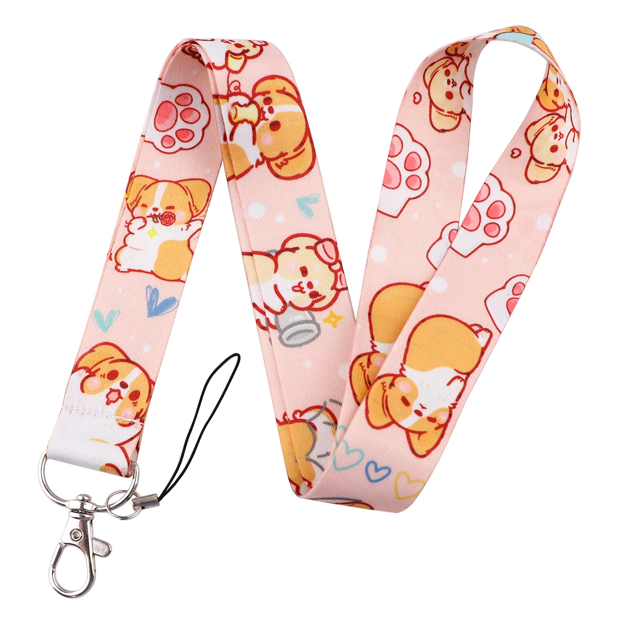 LX979 Cute Corgi Lanyard Shiba Inu Dogs Phone Straps Neck Keychain For ID Card Badge Holder Neck Strap Phone Cord Accessories