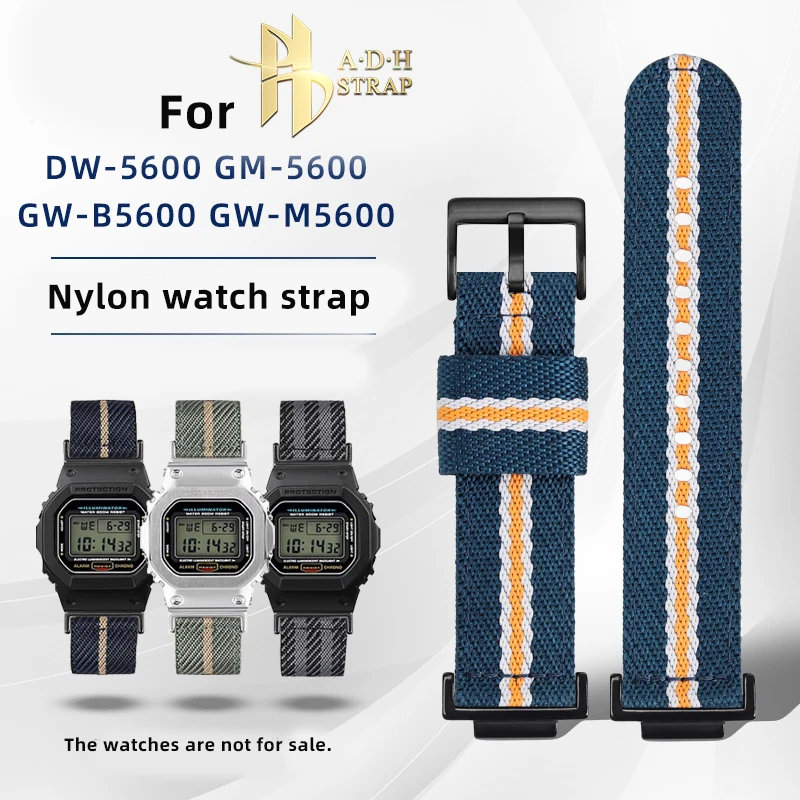 For Casio G-shock DW-5600 gw-m5610  GA-110 GA-2100 Nylon Watchband Modified GA-400/700 Sports Watch Strap Soft Bracelet 16mm