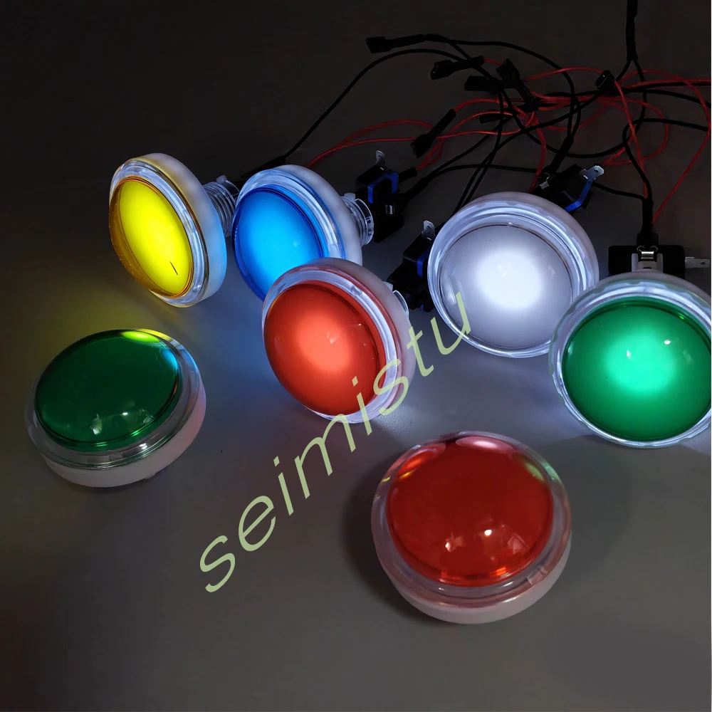 Arcade-Druckknopf 60mm Konvex LED-Beleuchtung 12V Beleuchteter Knopf für Video-Münzspielautomaten, Verkaufsautomaten, Greifautomaten, Flipper-Ersatzteile – Detail 4