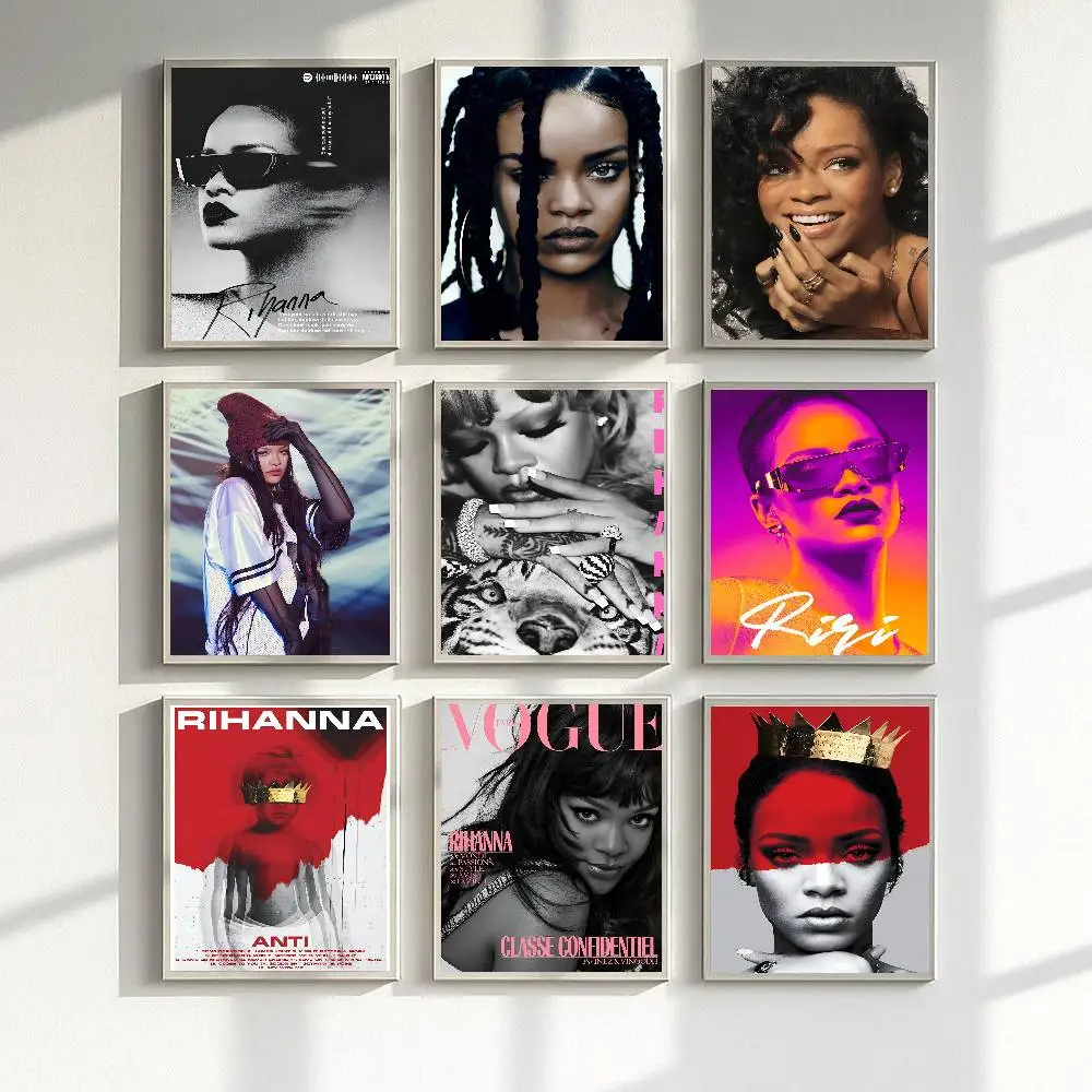 ألبوم الموسيقى المشهور للمغني R-Rihanna ملصق غرفة المعيشة المنزلي ومدخل البار والمطعم والمقهى لوحة تزيين فنية #4