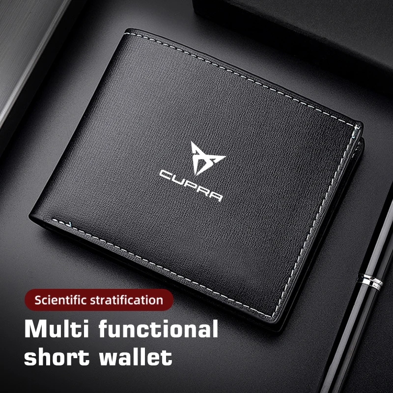 Car Fashion Leather Short Purse ID Card Holder Case Wallet For Cupra Seat Leon Mk3 Mk2 5f 6j 6l Tarraco Formentor Altea