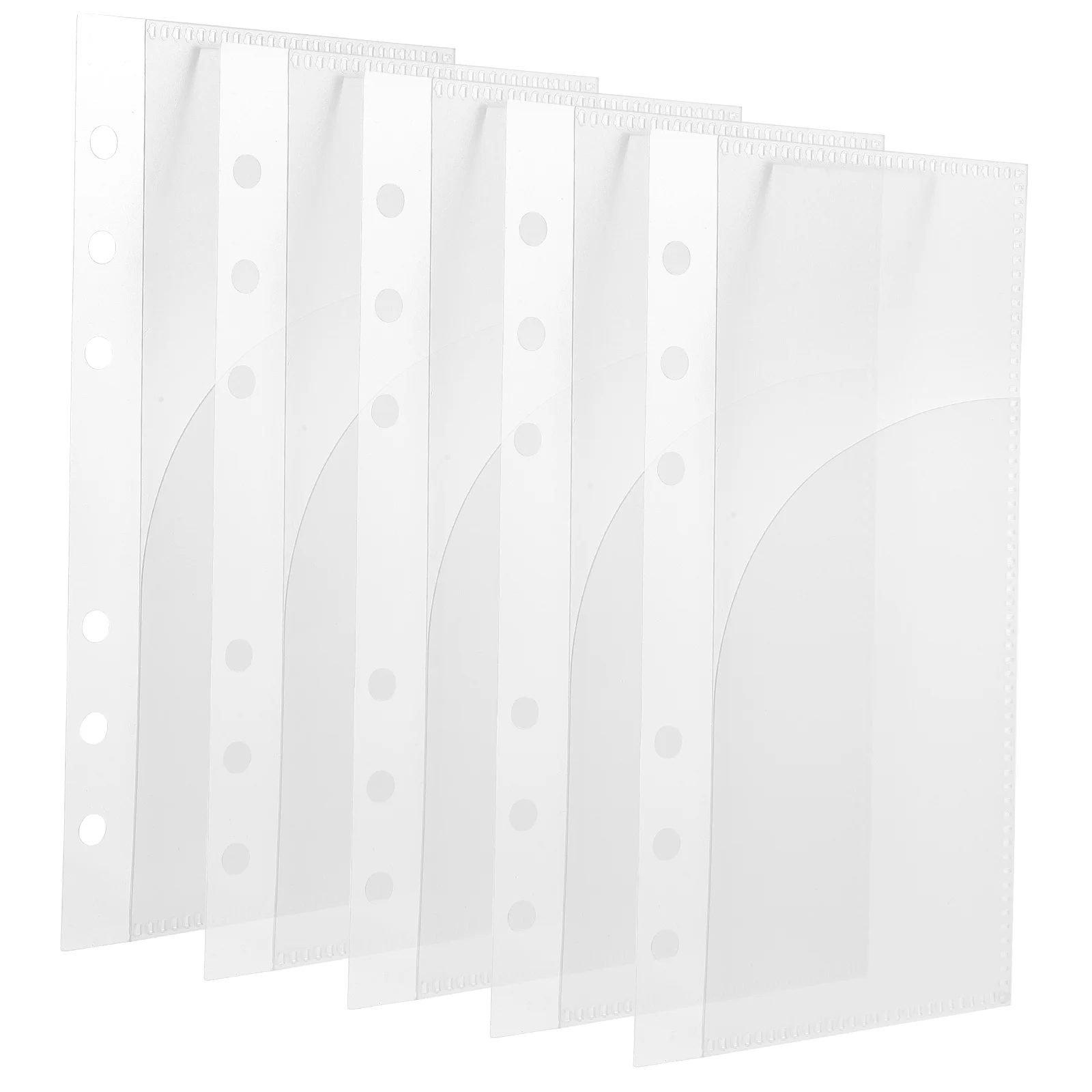 

5Pcs Budget Book Inserts PP Material 6-Holes Replaceable Small Loose Leaf Pocket for Management and Record Keeping