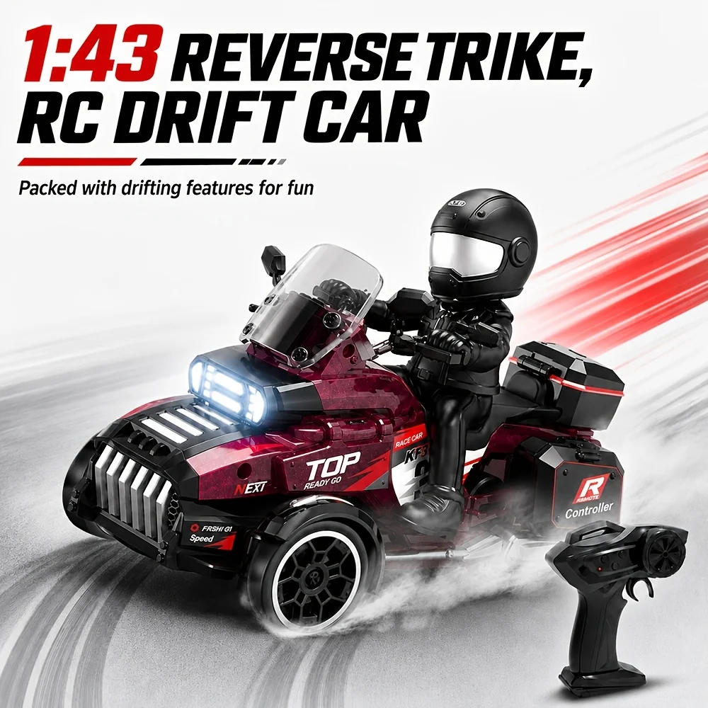 1-43-3wdミニrcドリフトトライクバイク-24ghzリモコン-モトクロスおもちゃ-3つのドリフトモード-ledライト付き-子供向け誕生日クリスマスプレゼント