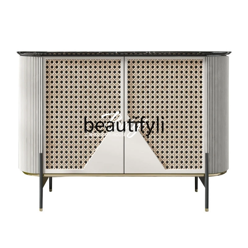 

French retro solid wood porch cabinet American entrance foyer porch rack living room, decorative locker