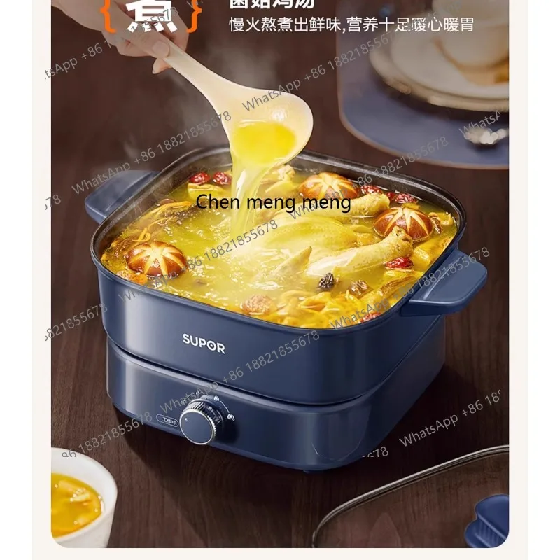 وعاء تسخين كهربائي سريع الغليان بالضغط الصغير، سعة 6 لتر، متعدد الوظائف، وعاء طبخ ذكي غير لاصق