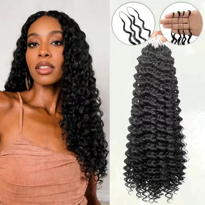 

Наращивание волос крючком: кудрявые пряди Deep Wave Pixie Curls, 100% натуральные волосы, предварительно разделенные, без узлов, Miracle Knot Braids