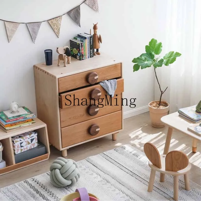 SM madeira maciça quatro baldes cinco baldes botão de armazenamento gaveta armário móveis armário lateral