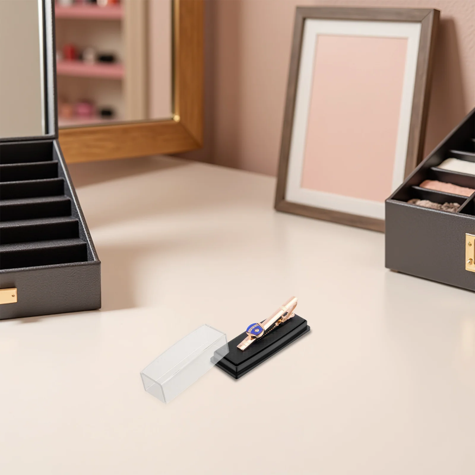 

5Pcs Plastic Tie Clip Storage Box Transparent Organizer Clear Lid Display Case for Travel Cufflink Clip Packaging