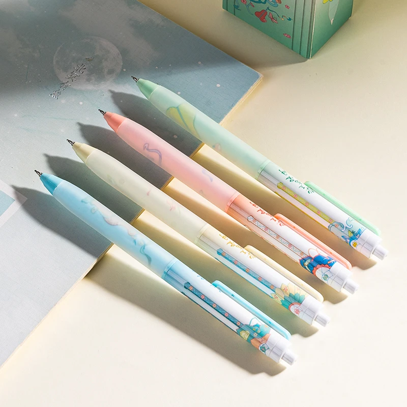 ديلي 4/8 قطعة 0.5 مللي متر الحبر الأسود التجفيف السريع لطيف هلام القلم القرطاسية اللوازم المدرسية اللوازم المكتبية توقيع القلم هدية Kawaii القلم