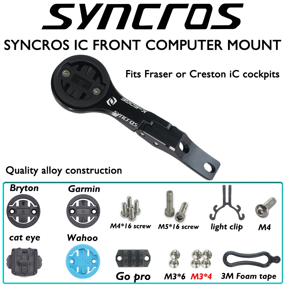 SYNCROS-Guiador de Carbono Integrado para Bicicleta, Suporte Frontal do Computador, Acessórios de Bicicleta, FRASER IC, SL, WC, Cabo, Nível XC,-20 °