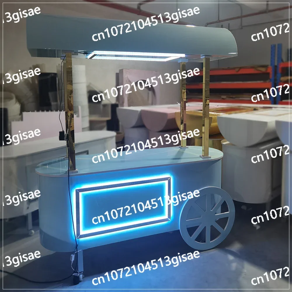 

Wedding Event Birthday Party Decoration Blue Acrylic Cake Flower Candy Carts Baby Shower Dessert Decor