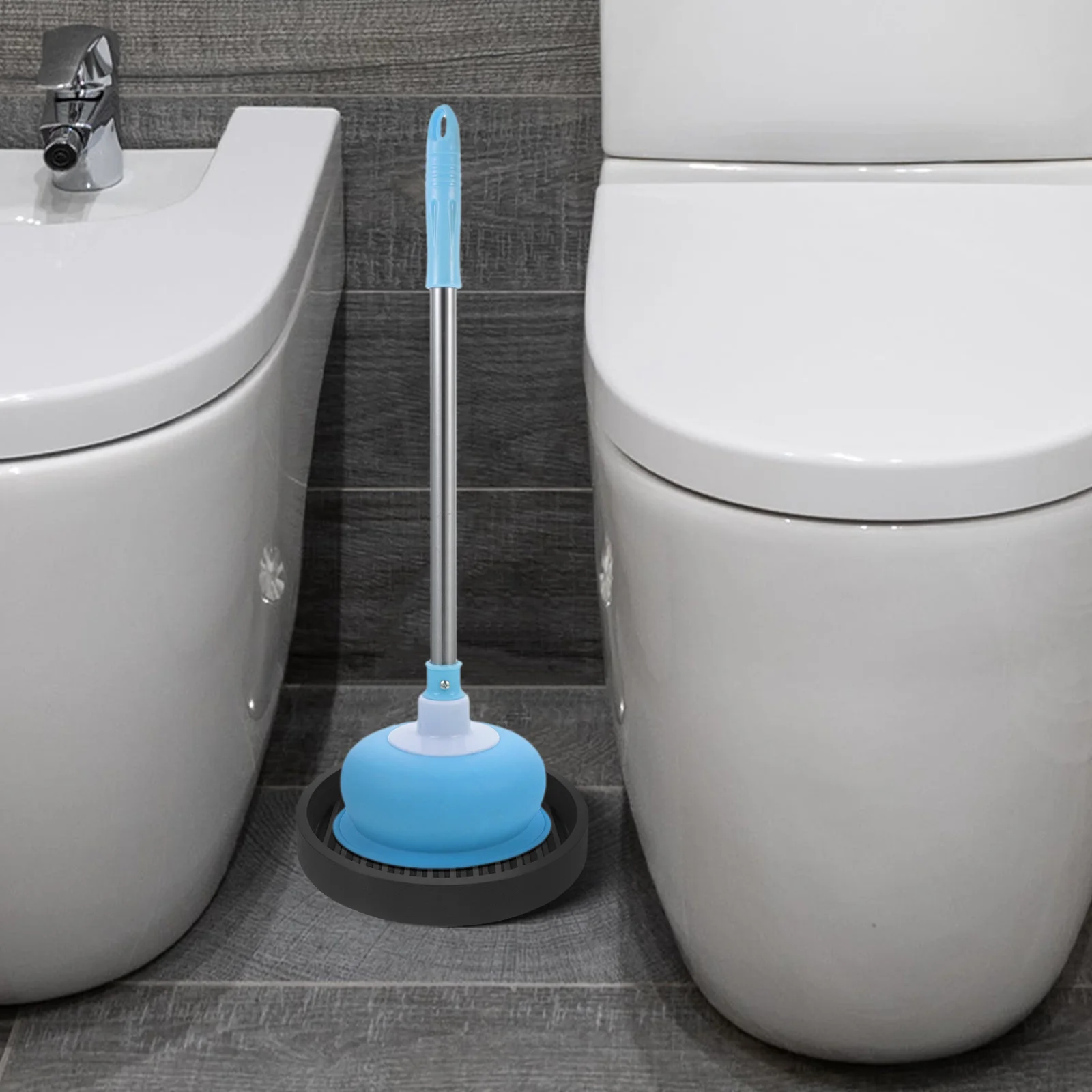 

2pcs Tray With Holder Drying Holder Storage Toilet Drip Catcher Toilet Plunger Stand Plunger Drying Base