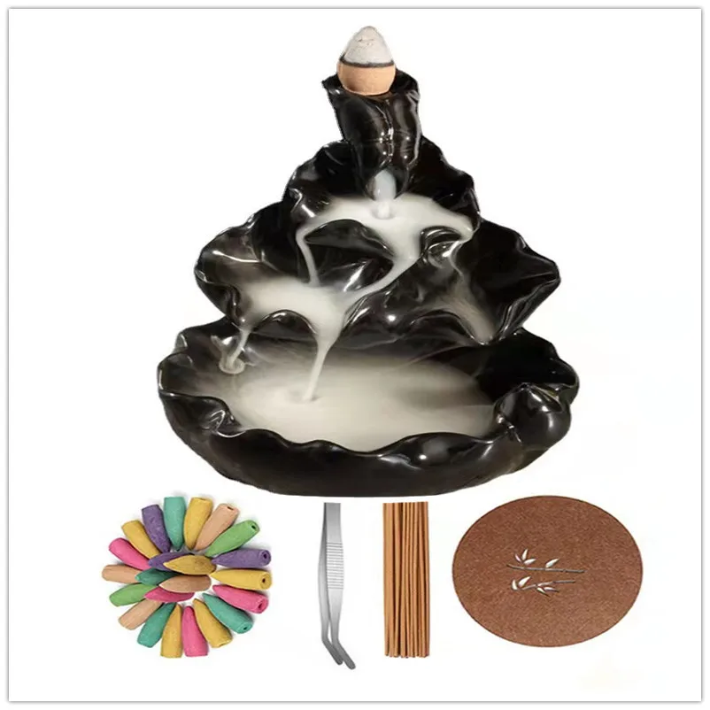 Products Ceramic QiJiJi Backflow Incense Burner To Send 50 Incense To Send Incense Clips To Send 30 Incense Cushion