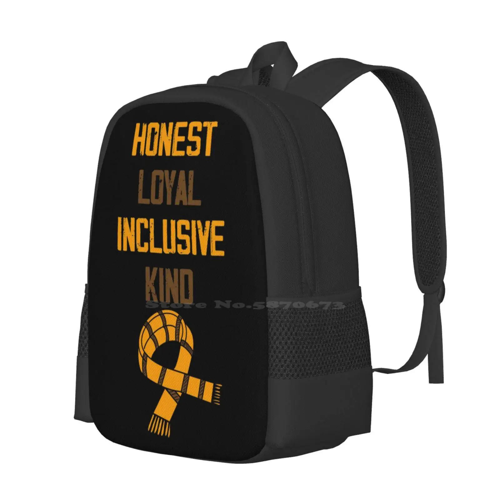 Honest Loyal Inclusive Kind Scarf 1 Hot Sale Schoolbag Backpack Fashion Bags Huffle Puff Graphifyart