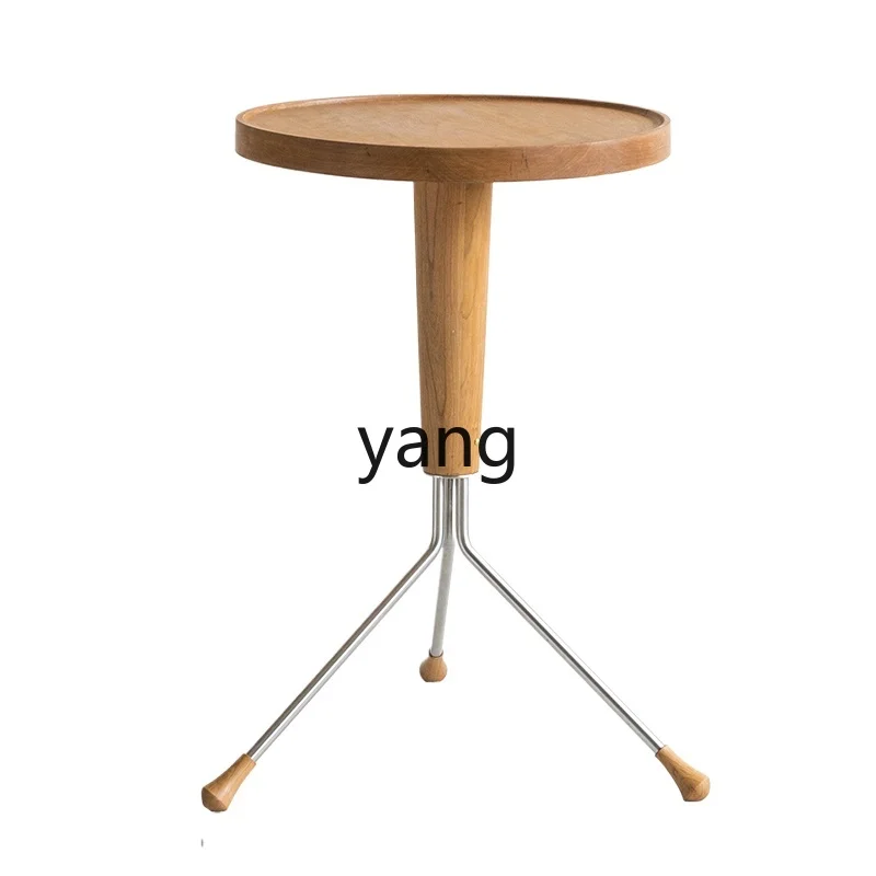 

Yjq Mid-Ancient Design Side Table Small Apartment with Edge Protection Small round Table Style Lightweight