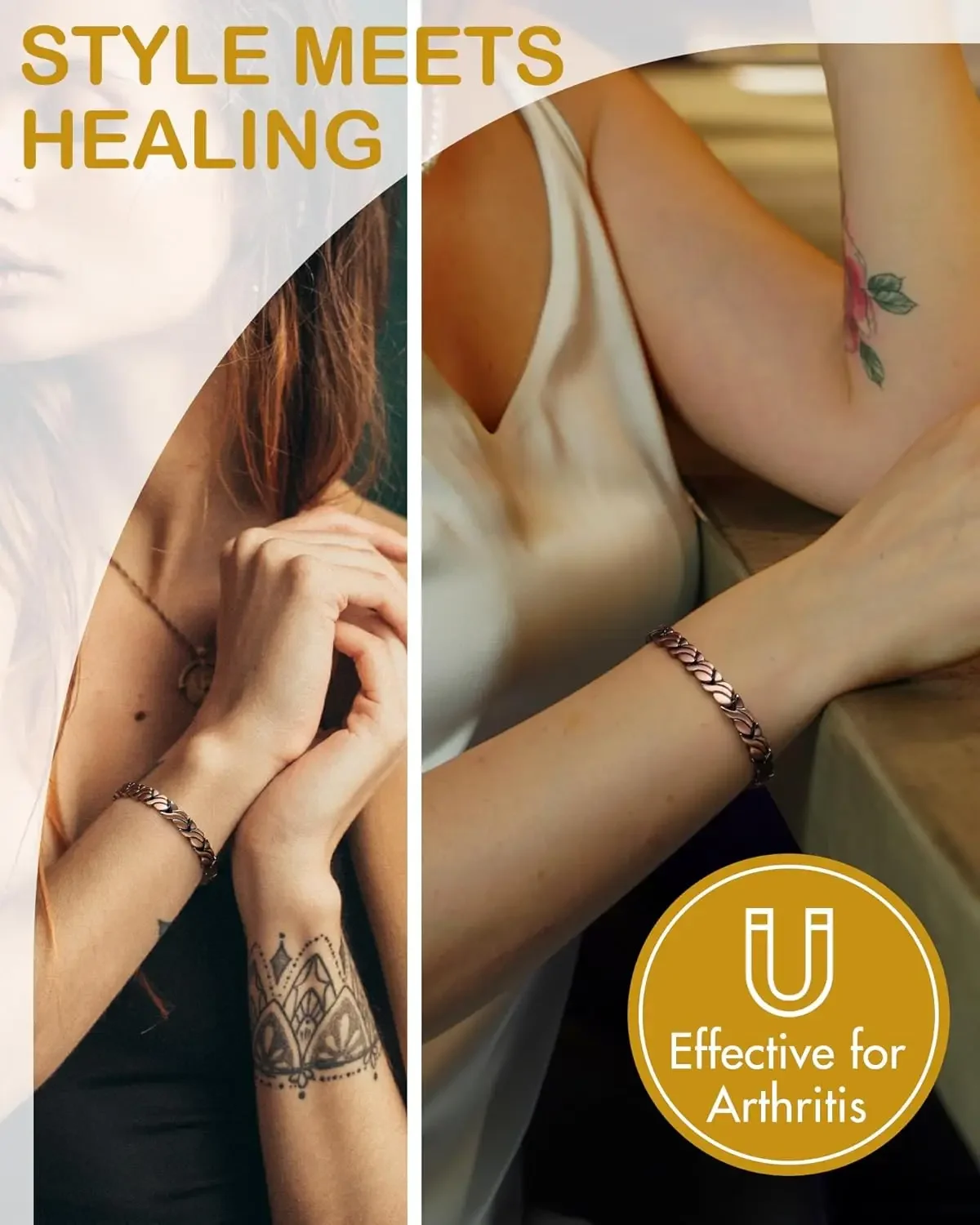 Women's Pure Copper Magnetic Bracelet, Health Gift Set