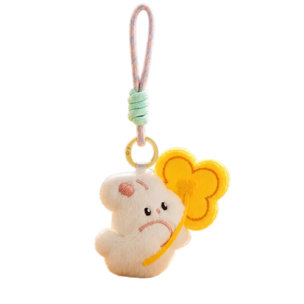 Cartoon Bunny Plush Pendant Soft Cute Lantern Shaped Plush Hanging Decoration Versatile Mooncake Rabbit Keychain
