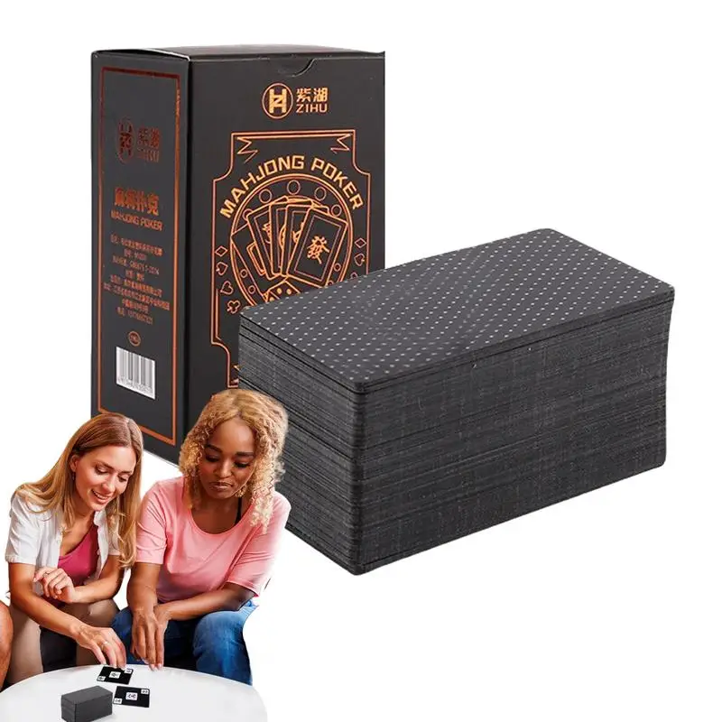 

Mahjong Game Deck Travel Playing Deck Waterproof PVC Mahjong Card Interactive Board Games AdultsCards Mahjong Fun For Class